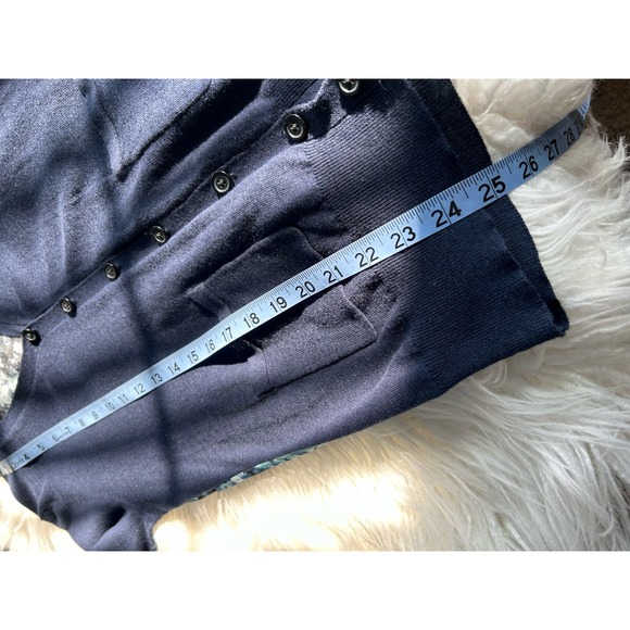 NWT Barneys New York Women's V-Neck Knit Cardigan Sweater Navy Blue‎ Size XS - Picture 7 of 13